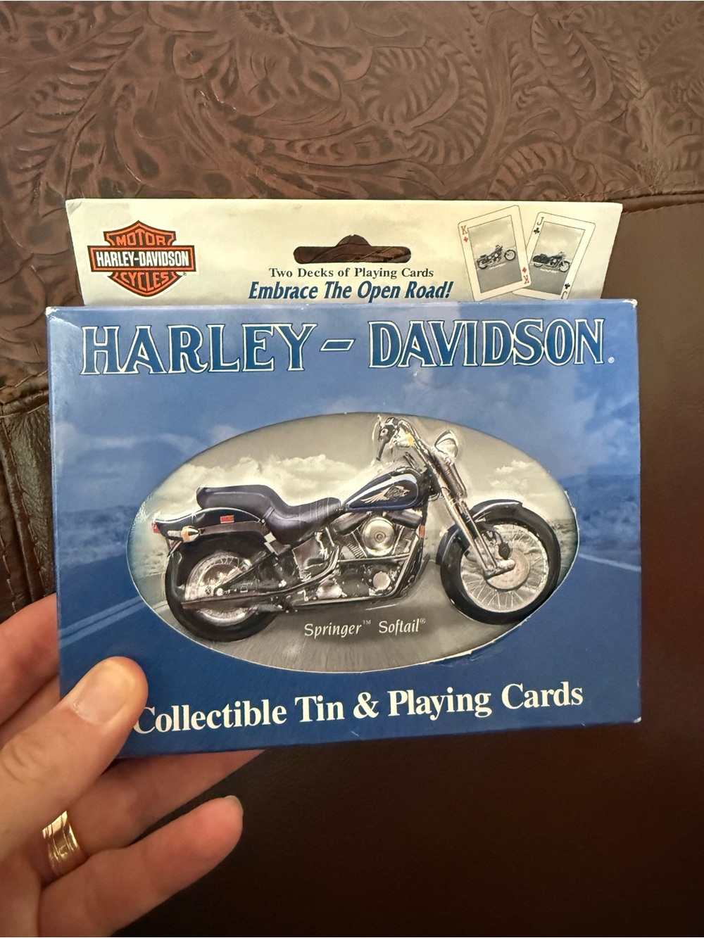 Harley-Davidson Springer Softail Collectible Tin Playing Cards NEW sealed.